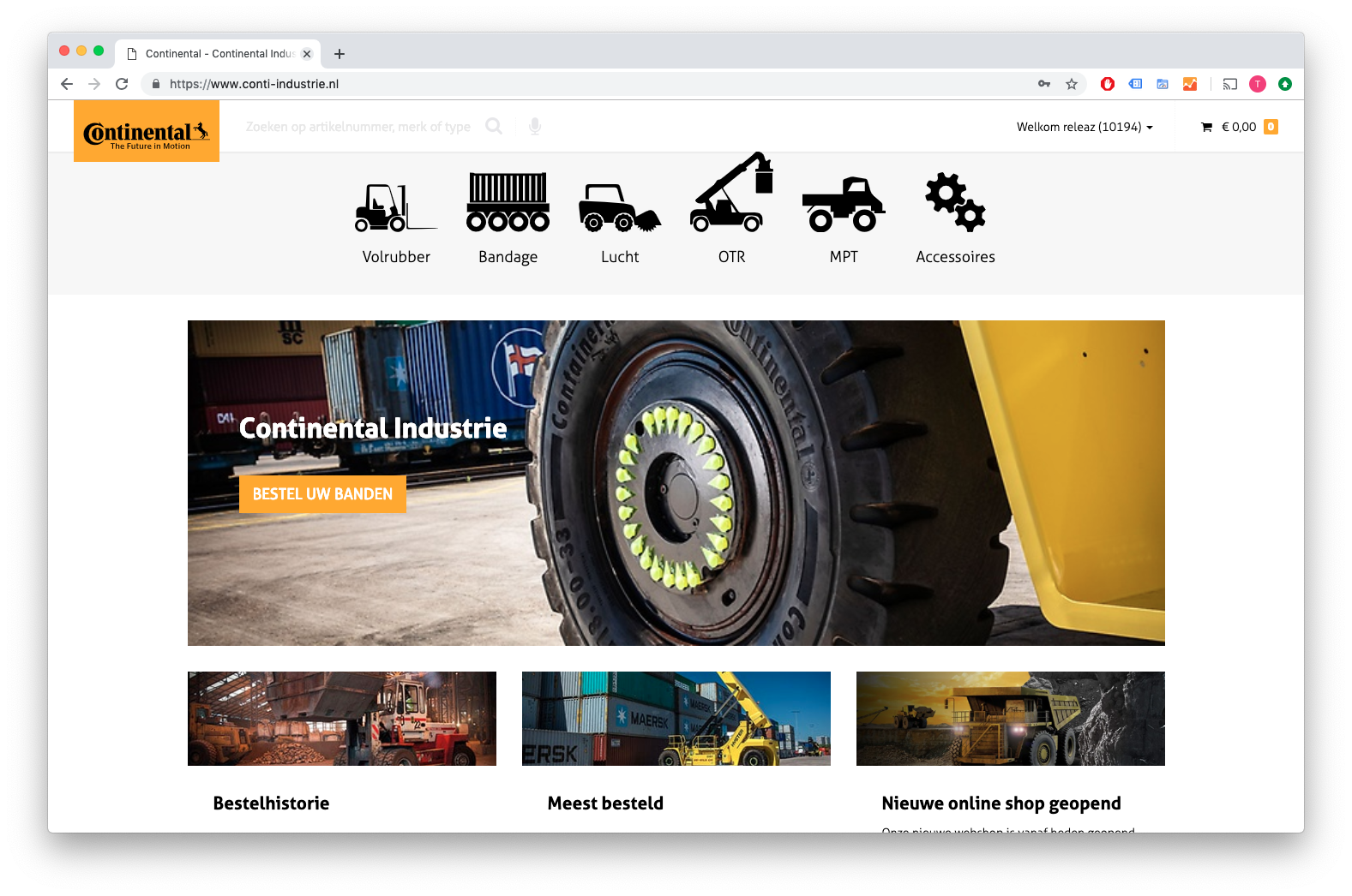 Continental Industrie webshop